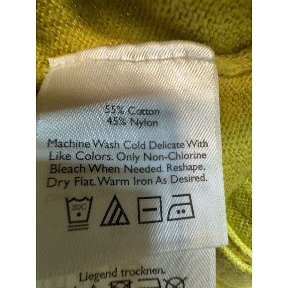 Eddie Bauer Womens Button-Up Knitted Cardigan Sweater Sz XS Yellow Casual Lounge - Picture 3 of 10